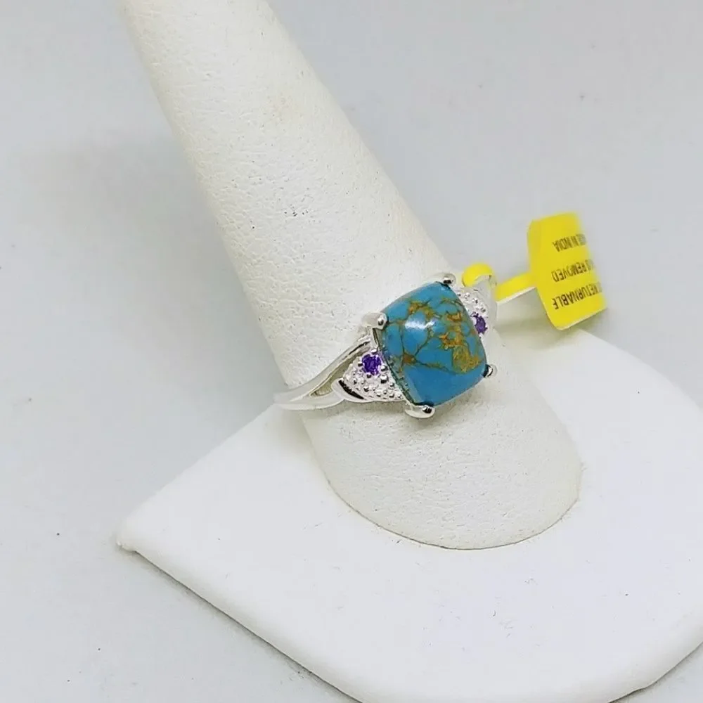 Mojave Blue Turquoise Sterling Silver Ring Size 10